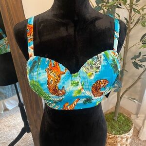 Tropical Tiger Print Bustier Top
